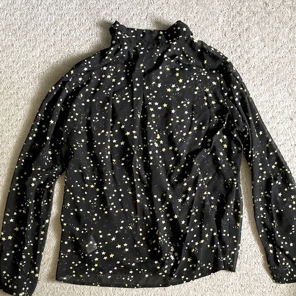 CABI sheer star-print Galaxy Blouse, Sz Large. - Picture 2 of 9